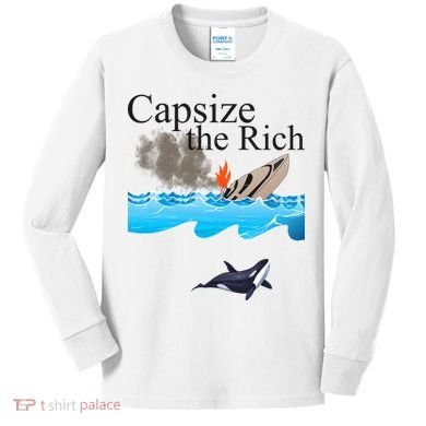 Capsize The Rich Orca Awareness Kids Long Sleeve Shirt