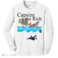 Capsize The Rich Orca Awareness Kids Long Sleeve Shirt thumb 0