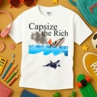 Capsize The Rich Orca Awareness Kids T-Shirt thumb 3