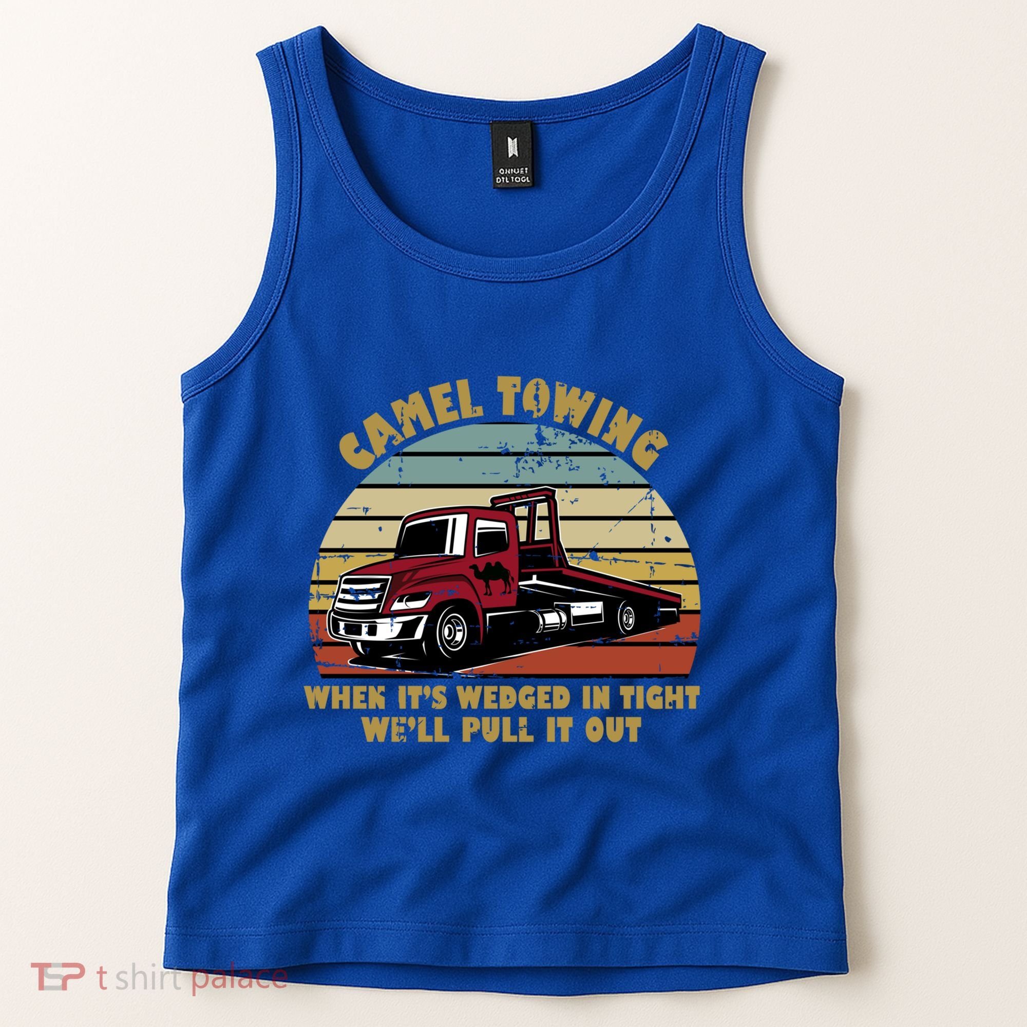 Camel Towing Retro Funny Adult Humor Cringey Dirty Joke Meaningful Gift Tank Top