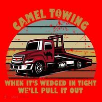 Camel Towing Retro Funny Adult Humor Cringey Dirty Joke Meaningful Gift Santa Hat thumb 1