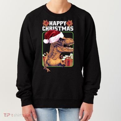 Cool T Rex Happy Christmas Women's Sweatshirt