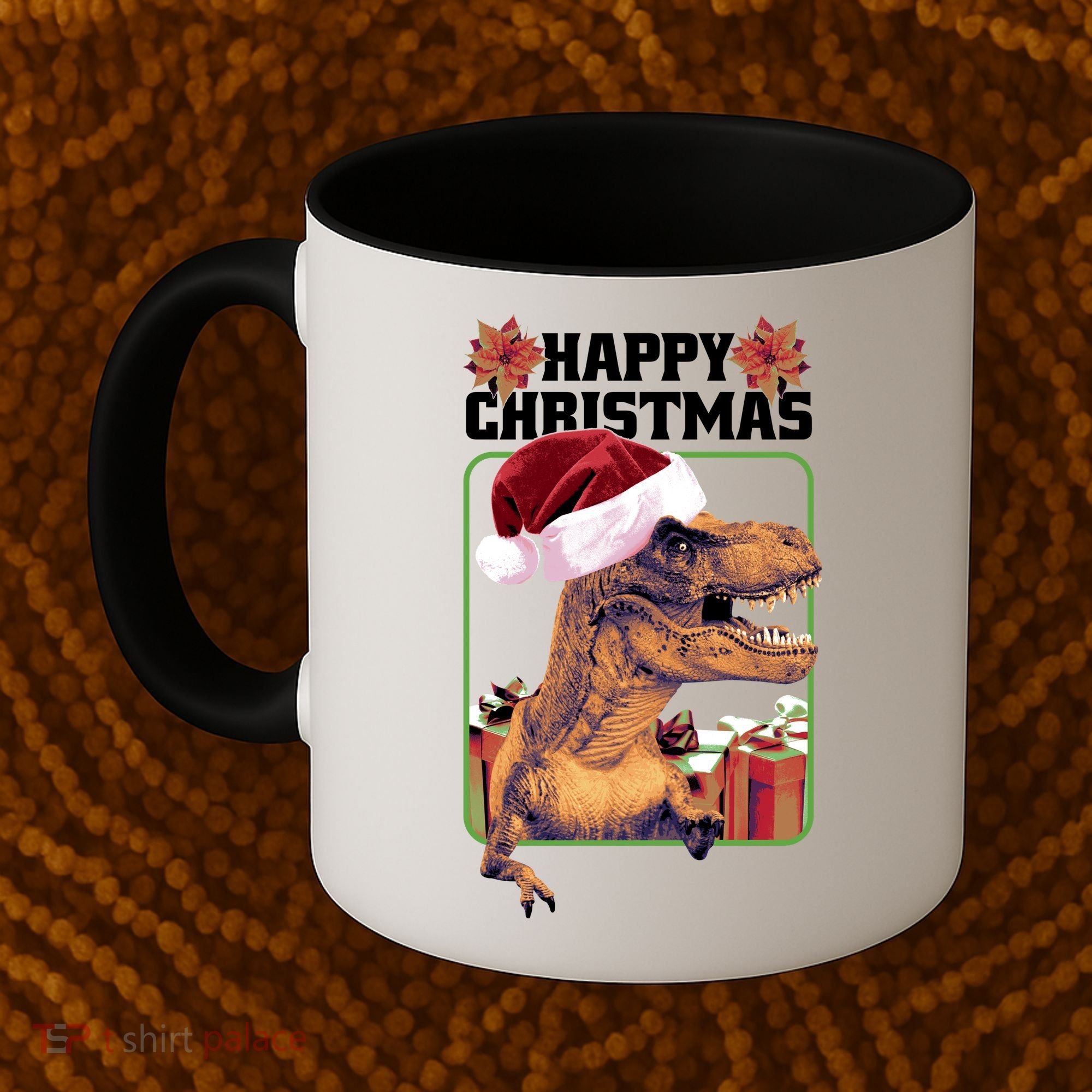 Cool T Rex Happy Christmas Coffee Mug
