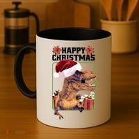 Cool T Rex Happy Christmas Coffee Mug thumb 4