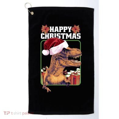 Cool T Rex Happy Christmas Golf Towel