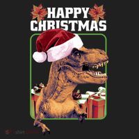 Cool T Rex Happy Christmas Golf Towel thumb 3