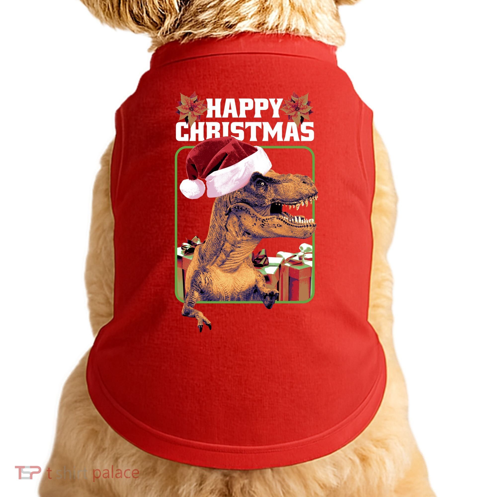 Cool T Rex Happy Christmas Doggie Tank