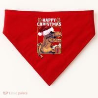Cool T Rex Happy Christmas USA-Made Doggie Bandana thumb 0