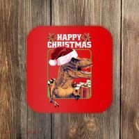 Cool T Rex Happy Christmas Coaster thumb 0