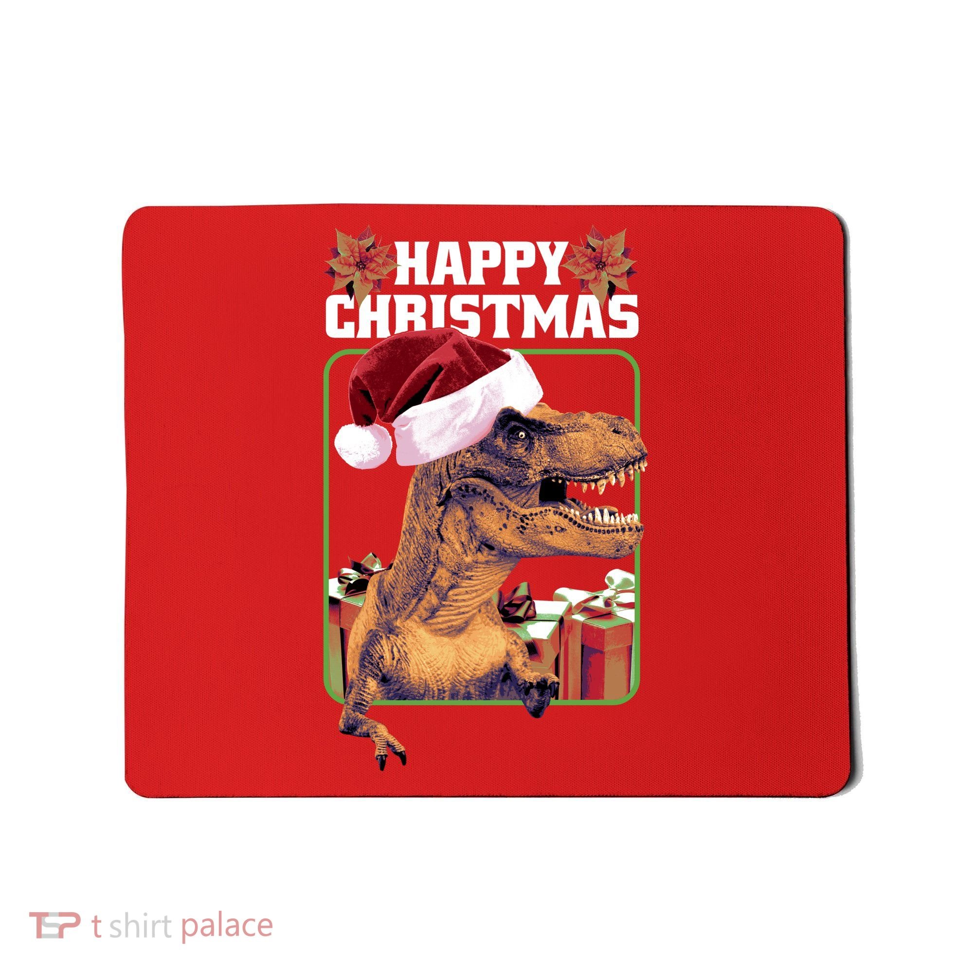 Cool T Rex Happy Christmas Mousepad