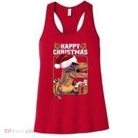 Cool T Rex Happy Christmas Women's Tank Top thumb 0