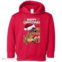 Cool T Rex Happy Christmas Toddler Hoodie thumb 0