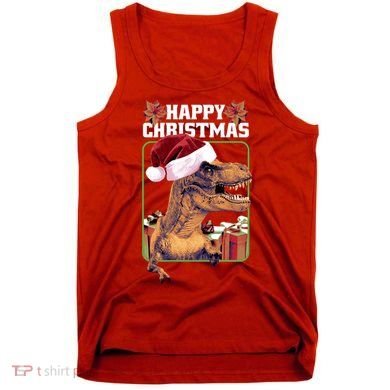Cool T Rex Happy Christmas Tank Top