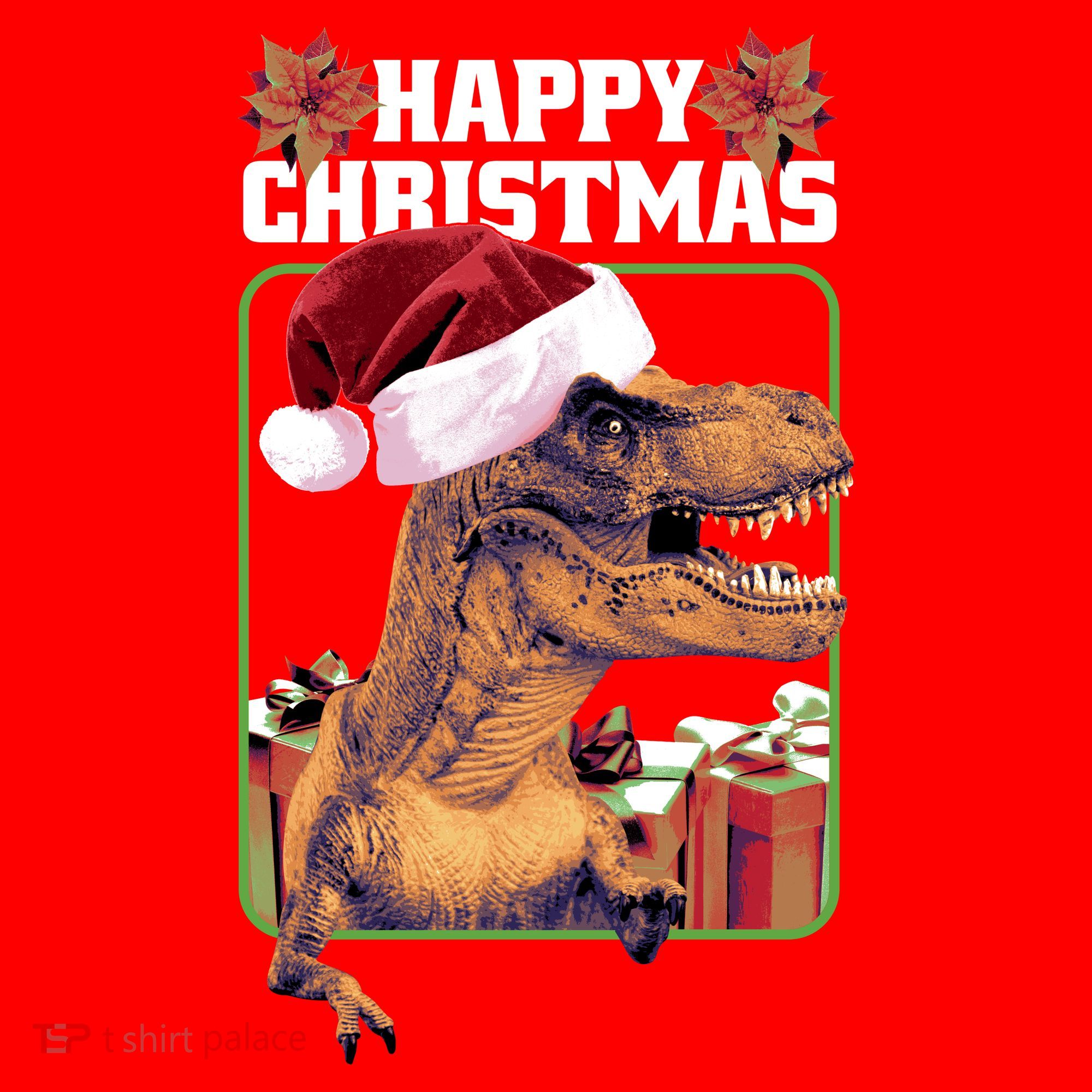 Cool T Rex Happy Christmas Tank Top