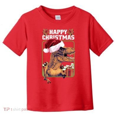 Cool T Rex Happy Christmas Toddler T-Shirt