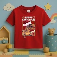 Cool T Rex Happy Christmas Toddler T-Shirt thumb 3