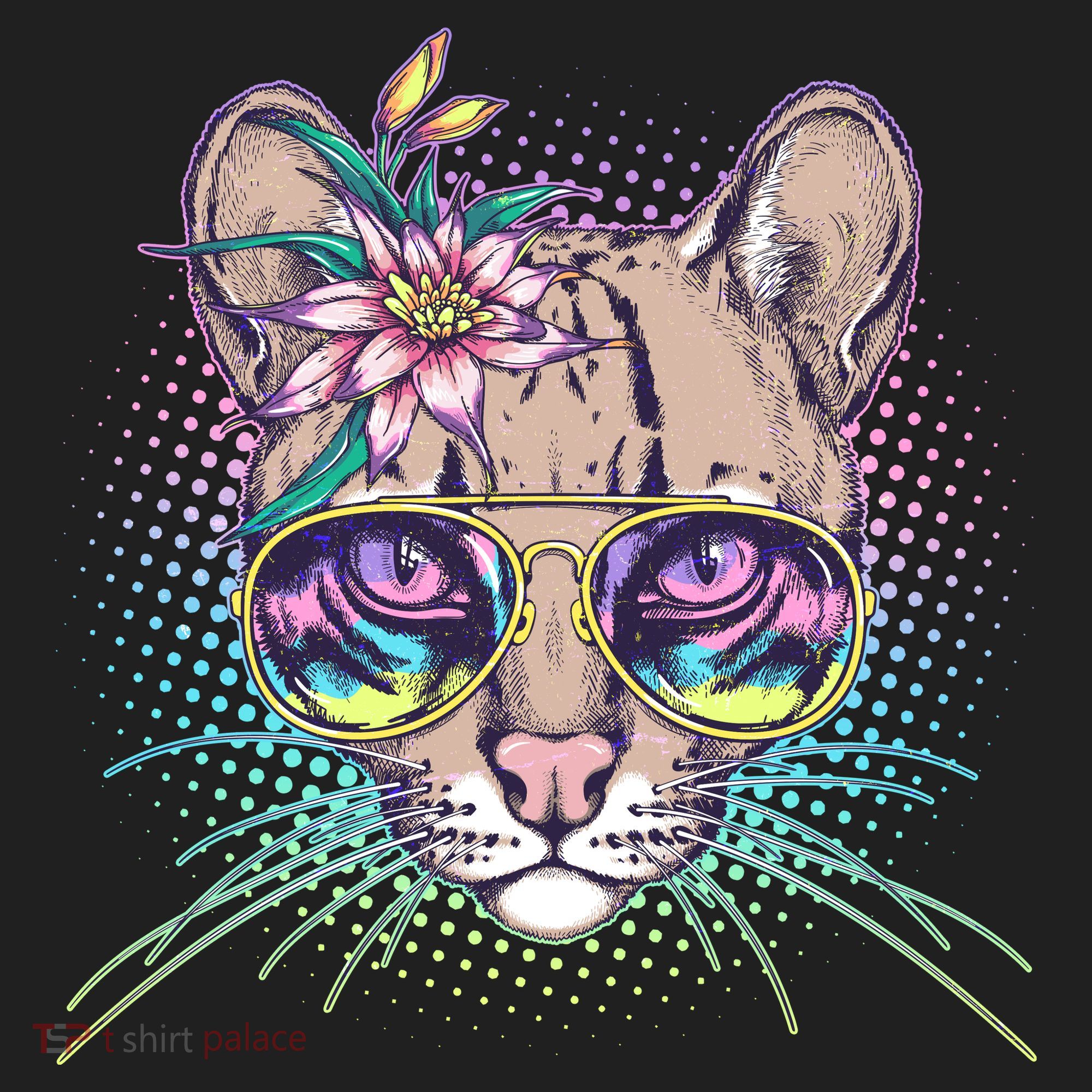 Cute Tropical Rainbow Ocelot Cat Women's Sweatshirt
