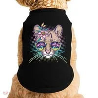 Cute Tropical Rainbow Ocelot Cat Doggie Tank thumb 0
