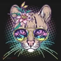 Cute Tropical Rainbow Ocelot Cat Doggie Tank thumb 4