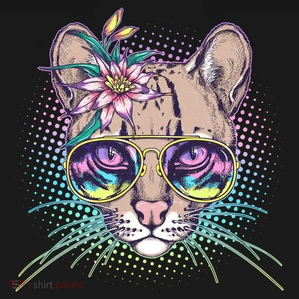 Cute Tropical Rainbow Ocelot Cat Doggie Tank