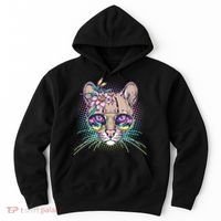 Cute Tropical Rainbow Ocelot Cat Hoodie thumb 0