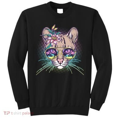 Cute Tropical Rainbow Ocelot Cat Sweatshirt