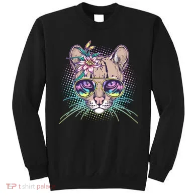 Cute Tropical Rainbow Ocelot Cat Sweatshirt