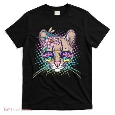 Cute Tropical Rainbow Ocelot Cat T-Shirt