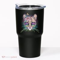 Cute Tropical Rainbow Ocelot Cat Tumbler thumb 0