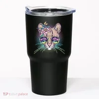 Cute Tropical Rainbow Ocelot Cat Tumbler thumb 0