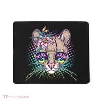 Cute Tropical Rainbow Ocelot Cat Mousepad thumb 0
