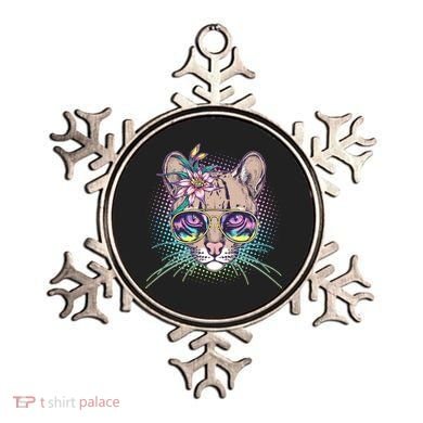 Cute Tropical Rainbow Ocelot Cat Ornament