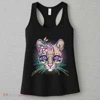 Cute Tropical Rainbow Ocelot Cat Women's Tank Top thumb 3