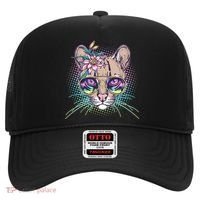 Cute Tropical Rainbow Ocelot Cat Hat thumb 0