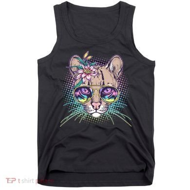Cute Tropical Rainbow Ocelot Cat Tank Top