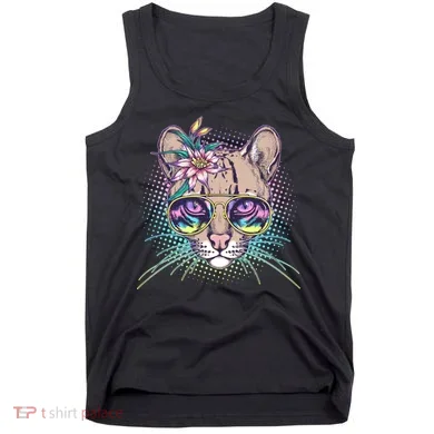 Cute Tropical Rainbow Ocelot Cat Tank Top