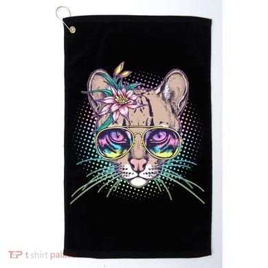Cute Tropical Rainbow Ocelot Cat Golf Towel