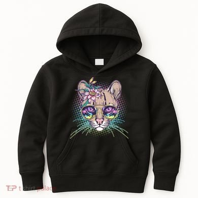 Cute Tropical Rainbow Ocelot Cat Kids Hoodie
