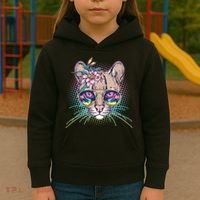 Cute Tropical Rainbow Ocelot Cat Kids Hoodie thumb 3