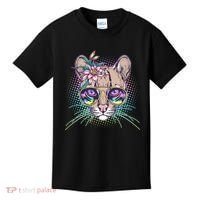 Cute Tropical Rainbow Ocelot Cat Kids T-Shirt thumb 0