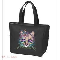 Cute Tropical Rainbow Ocelot Cat Tote Bag thumb 3