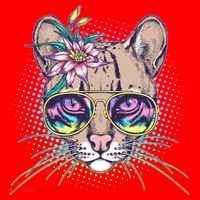 Cute Tropical Rainbow Ocelot Cat Santa Hat thumb 1