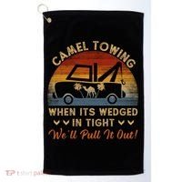 Camel Towing Retro Adult Humor Saying Funny Halloween Great Gift Golf Towel thumb 0