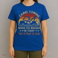 Camel Towing Retro Adult Humor Saying Funny Halloween Great Gift T-Shirt thumb 4