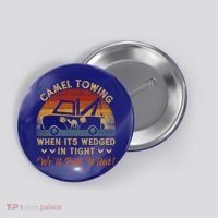 Camel Towing Retro Adult Humor Saying Funny Halloween Great Gift Button thumb 0