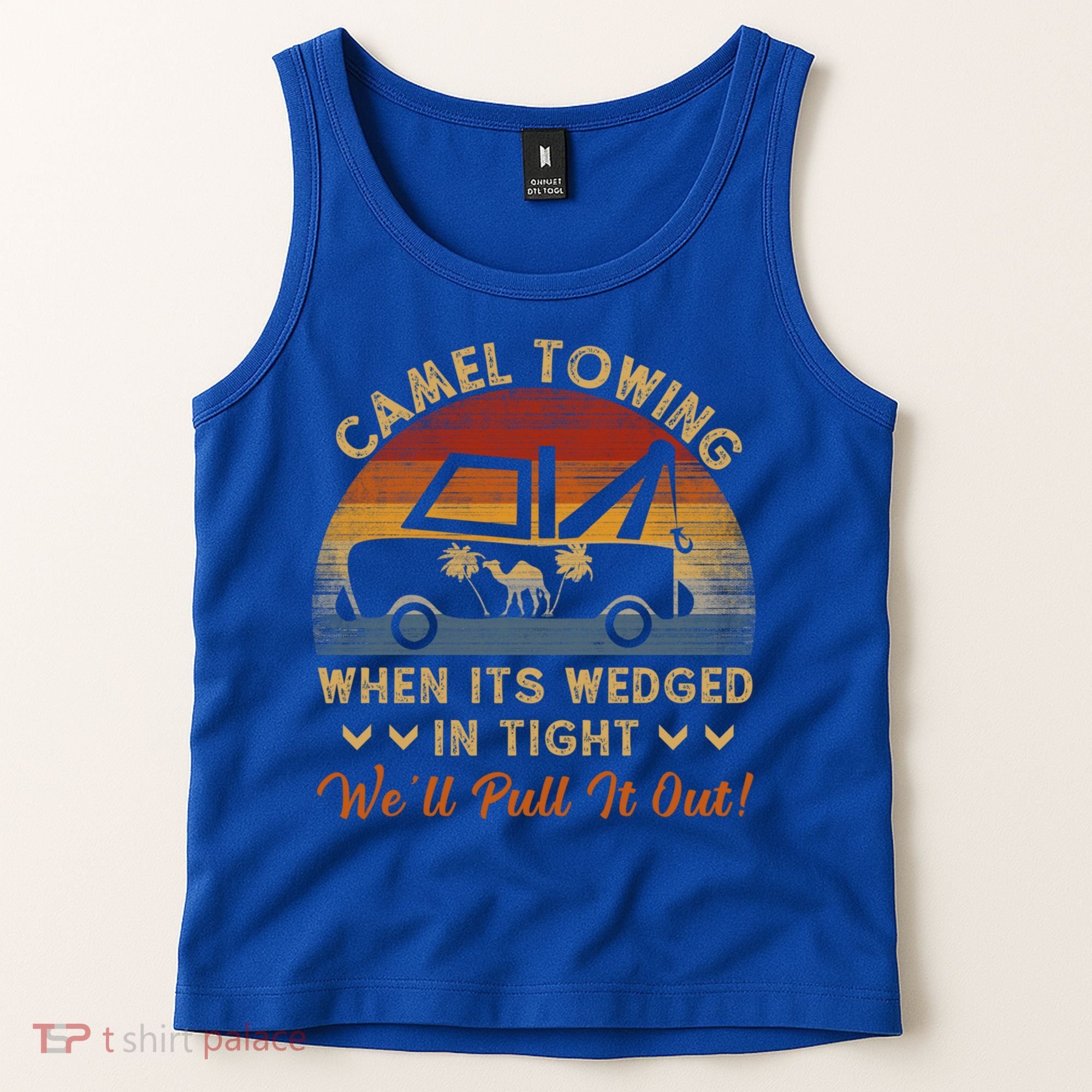 Camel Towing Retro Adult Humor Saying Funny Halloween Great Gift Tank Top