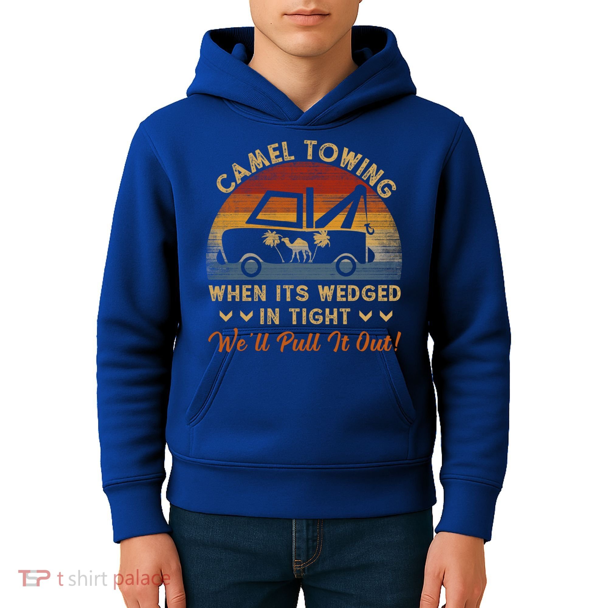 Camel Towing Retro Adult Humor Saying Funny Halloween Great Gift Kids Hoodie