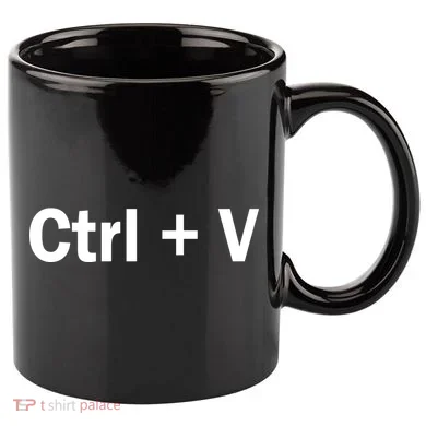 Ctrl + V 11oz C Handle Ceramic Mug
