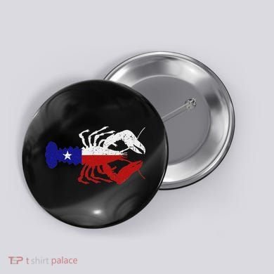 Crawfish Texas Seafood Shellfish Lone Star Southern Food Button