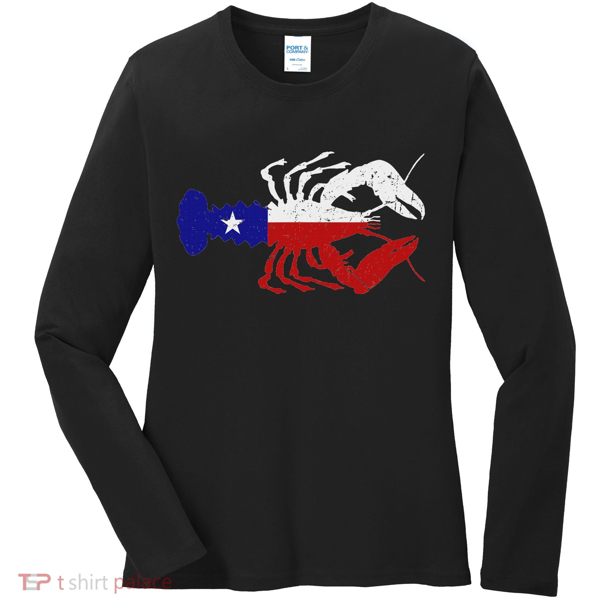 Crawfish Texas Seafood Shellfish Lone Star Southern Food Women's Long Sleeve Shirt